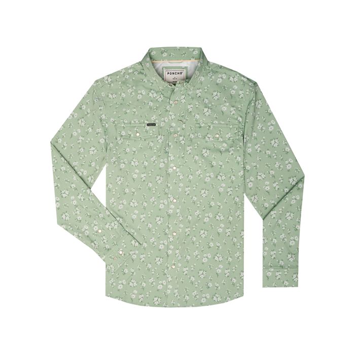 Рыболовная рубашка Fly and Field Outfitters Poncho Long Sleeve Western Pearl Snap - The Wi