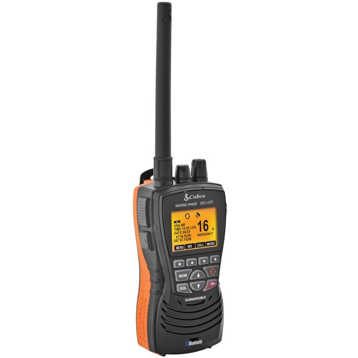 Морская радиостанция Cobra MR HH600 FLT GPS BT Floating Handheld VHF Radio w/GPS And Bluet
