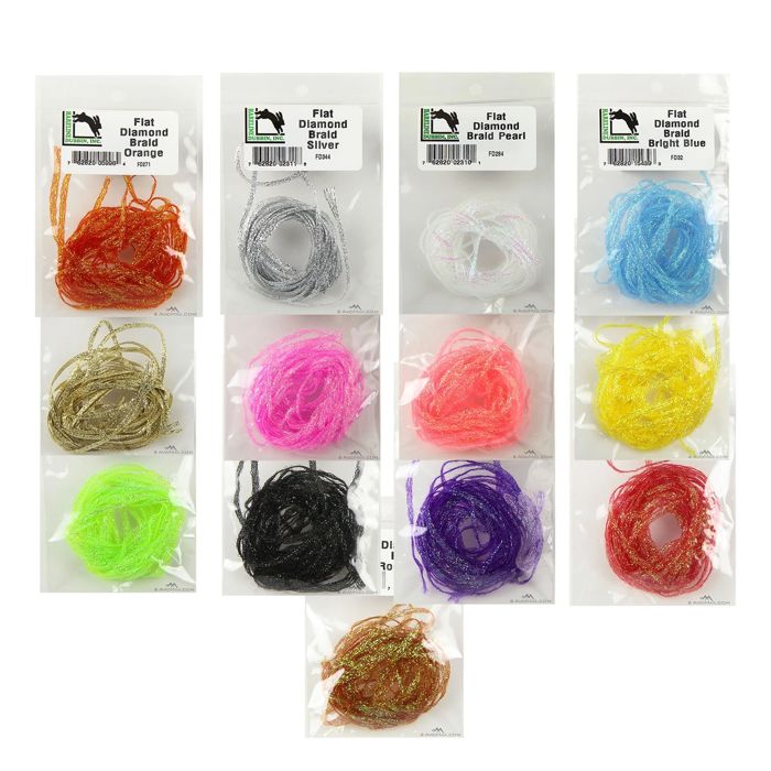 Материал для вязания мушек Hareline Dubbin Inc Hareline Flat Diamond Braid