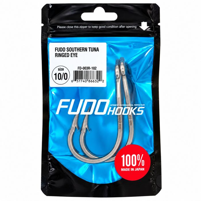 Крючки FUDO Southern Tuna Ringed Eye Hooks, 10/0