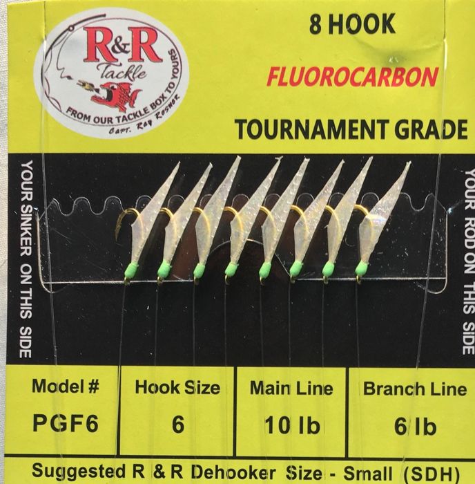 Готовая оснастка R&R TACKLE PGF-6 Fluorocarbon Bait Rigs