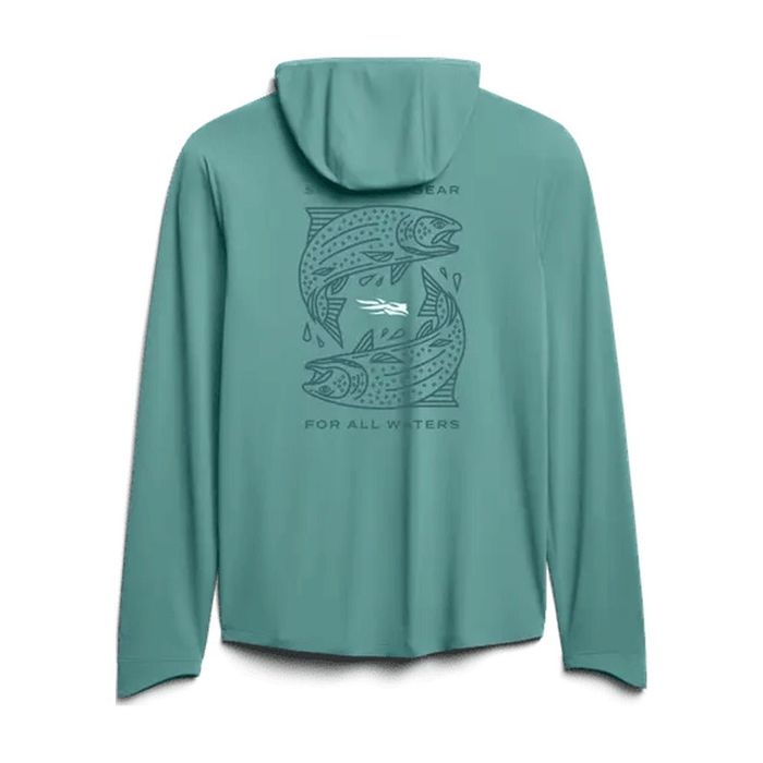 Рыболовная рубашка Sitka - Radiant Graphic Sun Hoodie - Aqua Trout