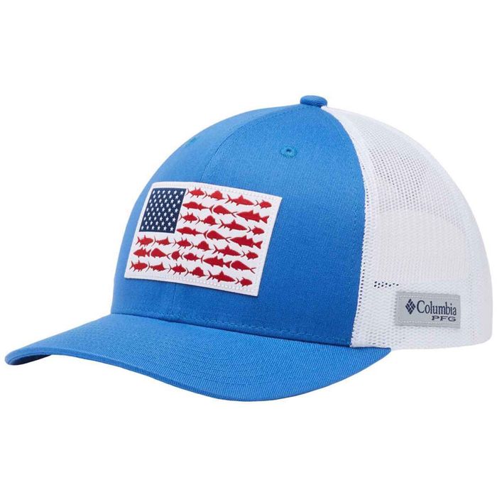 Головной убор Columbia Men's PFG Mesh Fish Flag Adjustable Hat - Vivid Blue/White - One Si