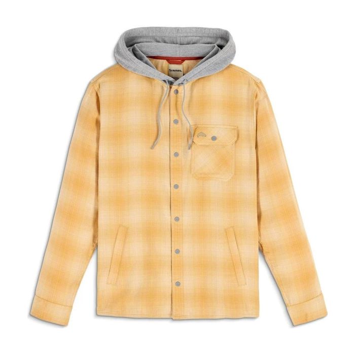 Рыболовная рубашка Simms - M's Santee Flannel Hoody - Ely Plaid: Baltic Amber