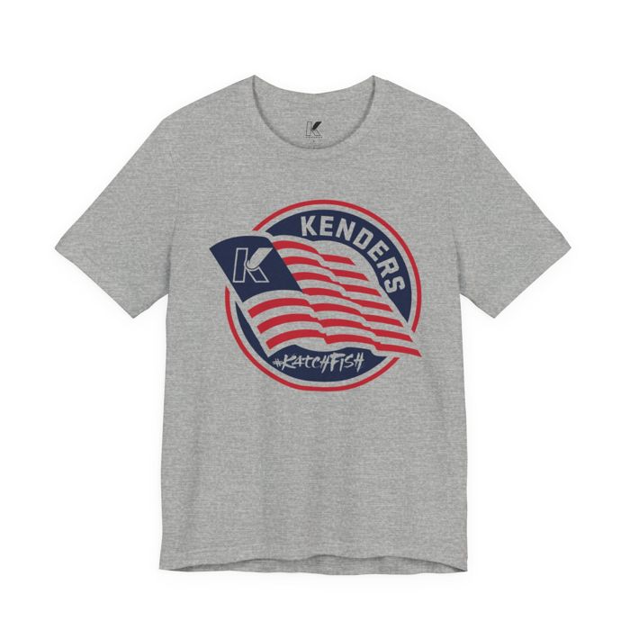 Рыболовная рубашка Printify Kenders Wavy Flag T-Shirt, #KatchFish Edition | Kenders Outdo