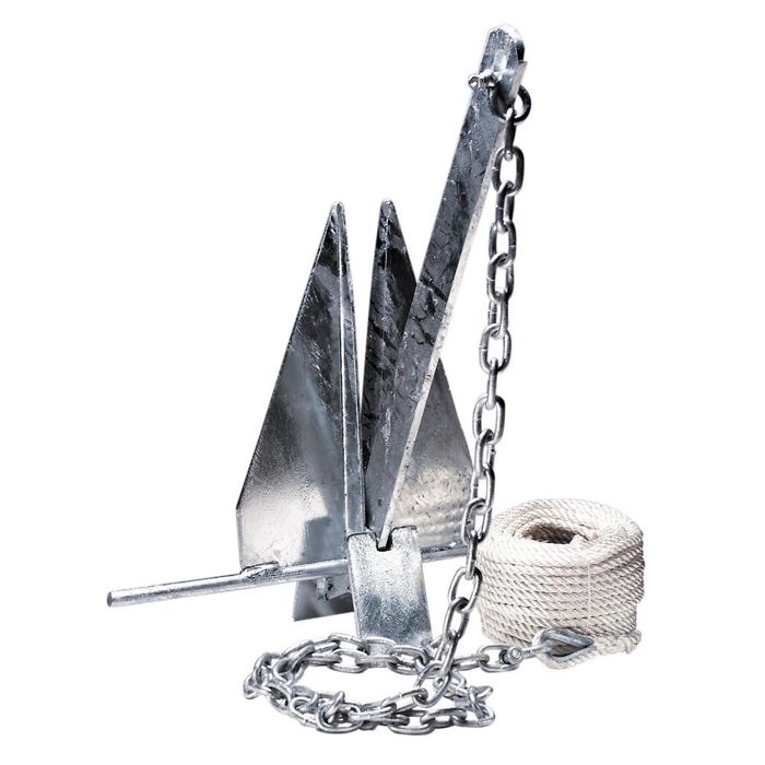 Якорь Overton's #13 Fluke-Style Galvanized Boat Anchor Kit