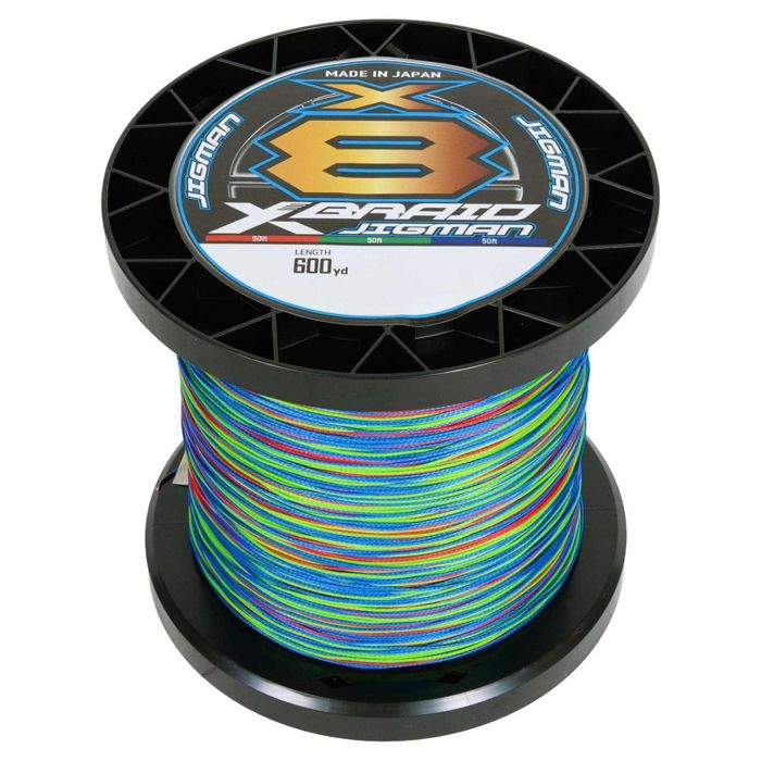 Плетёный шнур XBraid X8 Jigman Multicolor Jigging Braid (600 yd Spools)