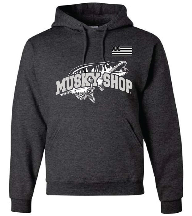Рыболовная рубашка Musky Shop Jerzees NUBlend Black Heather Grey Hoodie