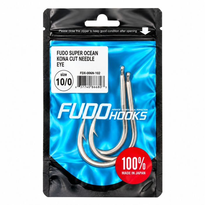 Крючки FUDO Super Ocean Kona Cut Needle Eye Hooks, 10/0