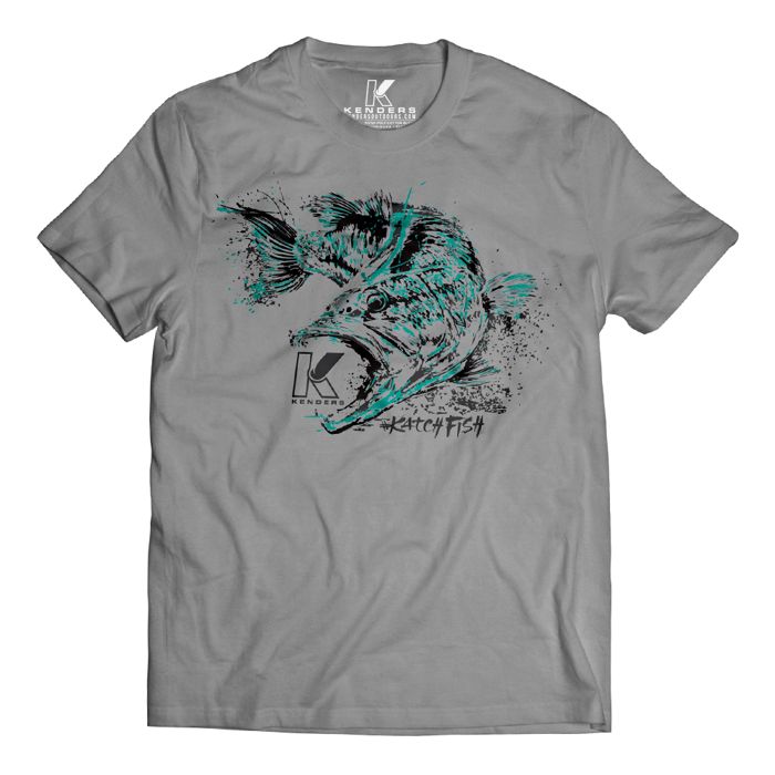 Рыболовная рубашка Kenders Outdoors LARGEMOUTH BASS SPECIES T-SHIRT HEATHER GREY