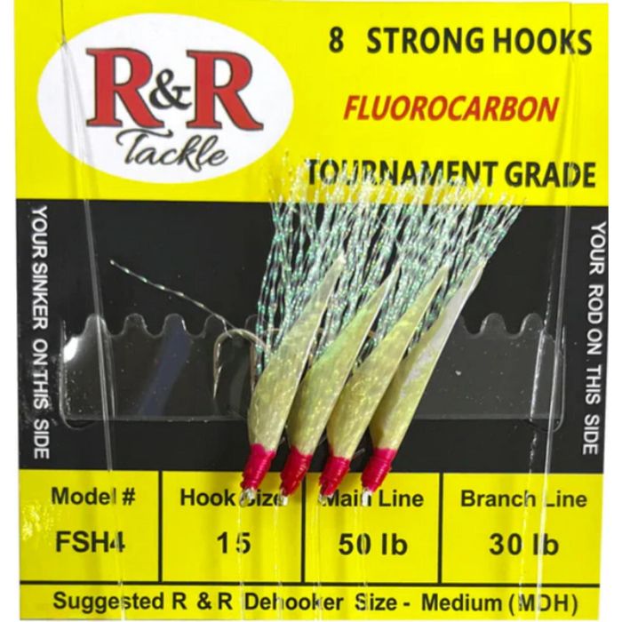 Готовая оснастка R&R Tackle Tournament Grade Sabiki Rig hooks with Flash & Fish Skin