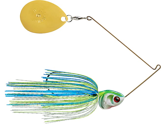 Спиннербейт BOOYAH Covert Spinnerbait 3/4oz White Chartreuse Blue #6 GOLD COL