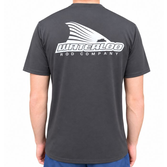 Рыболовная рубашка Waterloo Rods Waterloo Black Short Sleeve Tee - Tails Up
