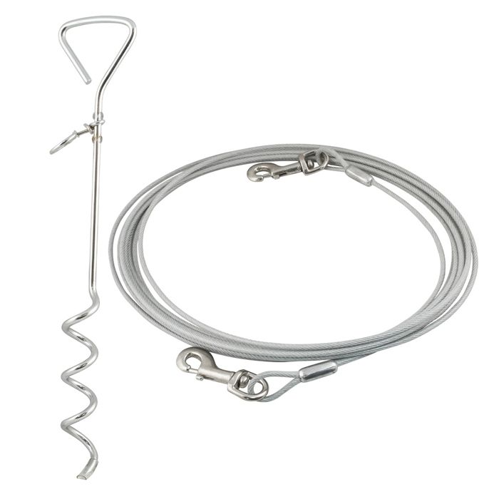 Привязь для собаки Coleman Pet 25' Cable Tie-Out and 18" Stake with Rubber Grip