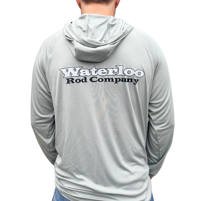 Рыболовная рубашка Waterloo Rods Waterloo Gray Performance Long Sleeve Hoodie - OG Logo